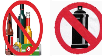 DIVIETO SPRAY VETRO E LATTINE